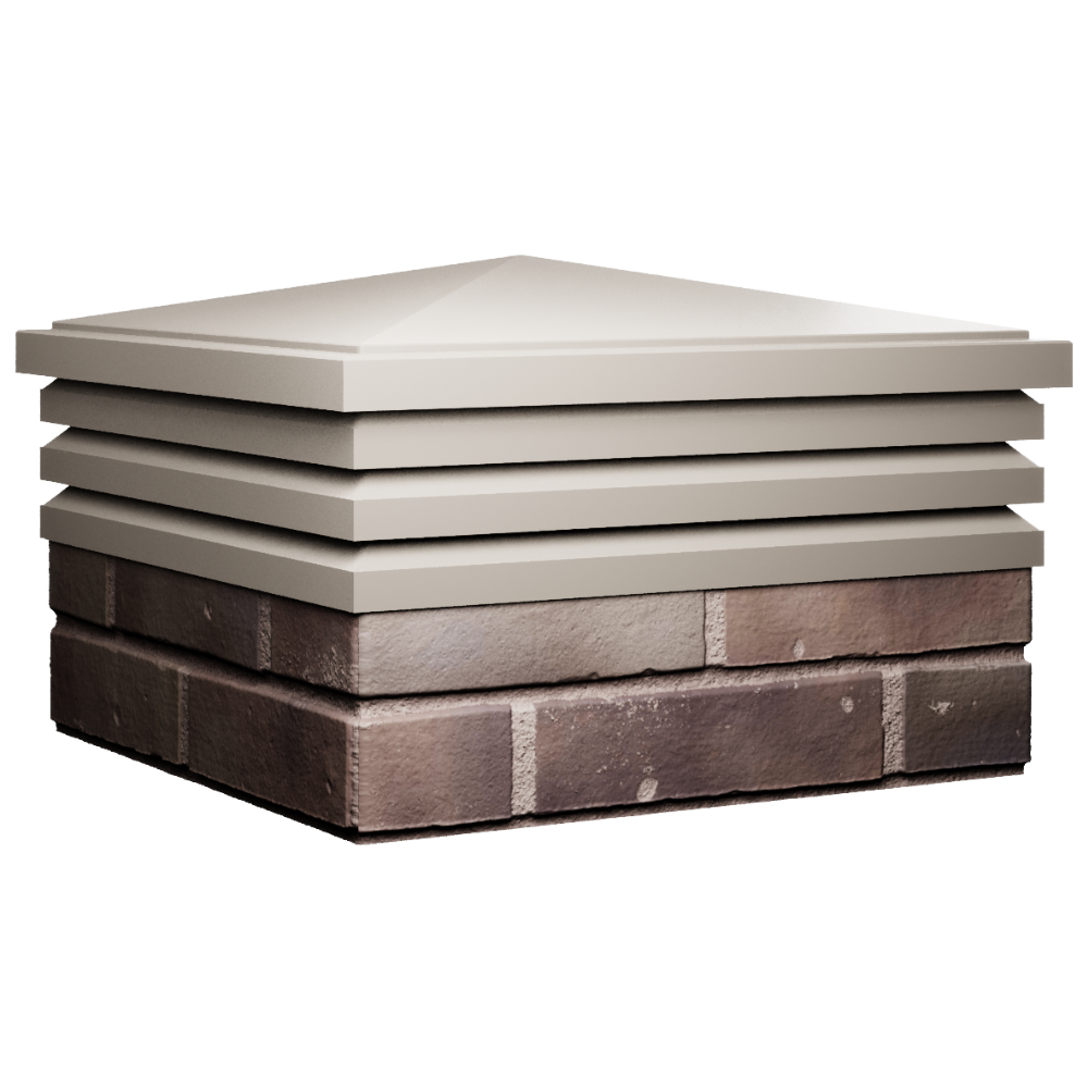 Колпак Zking Бона ХайТек Бежевый на столб 2х2 кирпича (513х513мм) в Абакане фото