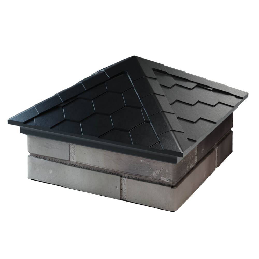 Колпак Zking Эверест Черный на столб 1.5х1.5 кирпича (390х390мм) в Абакане фото