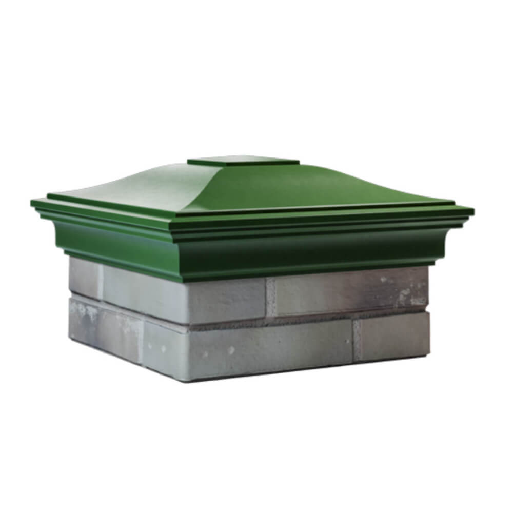 Колпак Zking Монблан Зеленый на столб 1.5х1.5 еврокирпича 0.7НФ (355х355мм) в Абакане фото