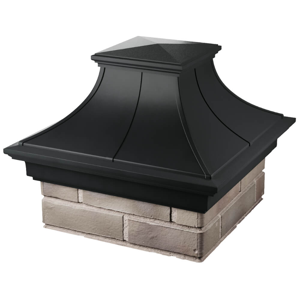 Колпак Zking Монблан Премиум Черный на столб 1.5х1.5 кирпича (385х385мм) в Абакане фото