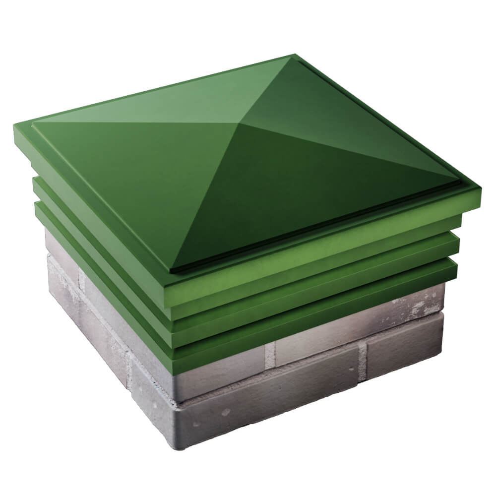 Колпак Zking Бона ХайТек Зеленый на столб 1.5х1.5 кирпича (385х385мм) в Абакане фото