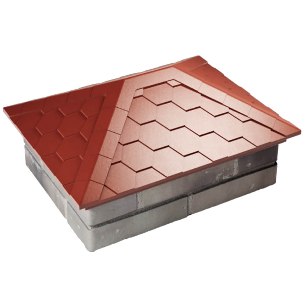 Колпак Zking Эверест Красный на столб 2х1.5 кирпича (520х390мм) Абакан фото