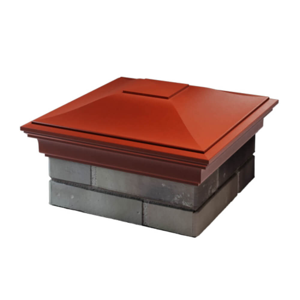 Колпак Zking Монблан Красный на столб 1.5х1.5 еврокирпича 0.7НФ (355х355мм) в Абакане фото