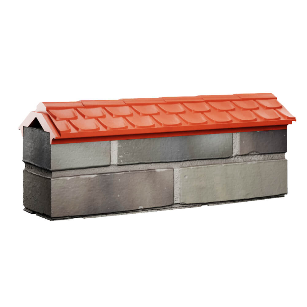 Парапет Zking Эльбрус Красный с посадкой на 0.5 кирпича (130мм) Абакан фото