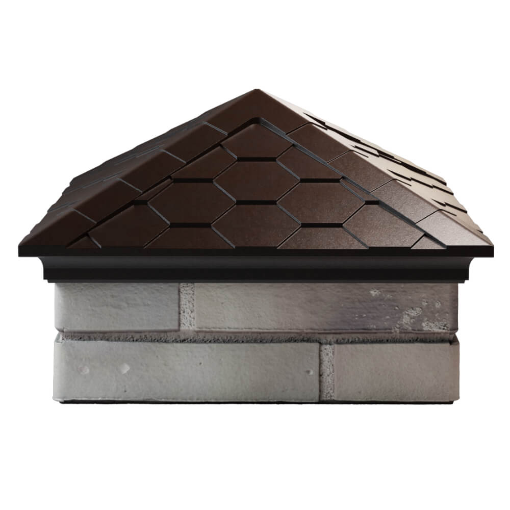 Колпак Zking Эверест Коричневый на столб 1.5х1.5 кирпича (390х390мм) Абакан фото