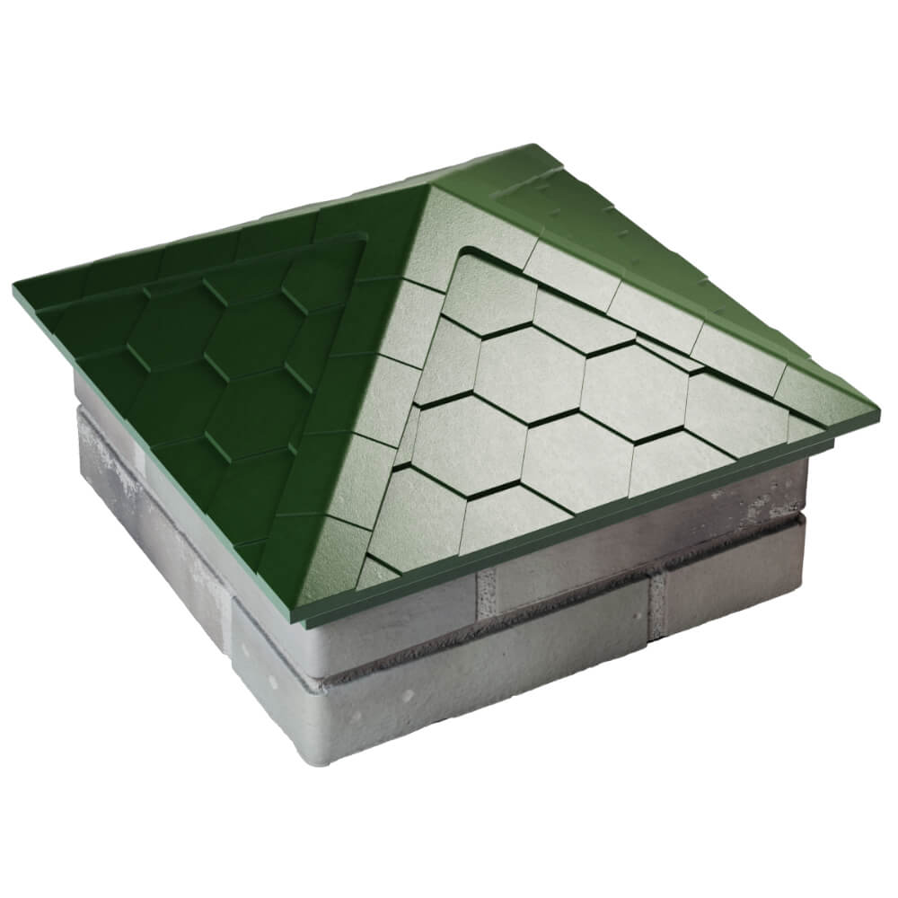 Колпак Zking Эверест Зеленый на столб 1.5х1.5 кирпича (390х390мм) в Абакане фото