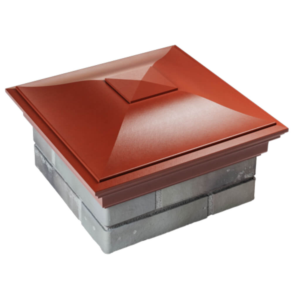 Колпак Zking Монблан Красный на столб 1.5х1.5 кирпича (385х385мм) в Абакане фото