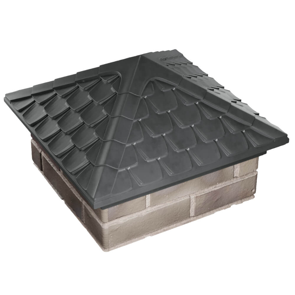 Колпак Zking Эльбрус Серый на столб 1.5х1.5 кирпича (385х385мм) в Абакане фото