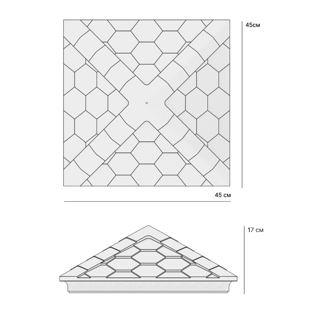 Колпак Zking Эверест Черный на столб 1.5х1.5 кирпича (390х390мм) в Абакане фото