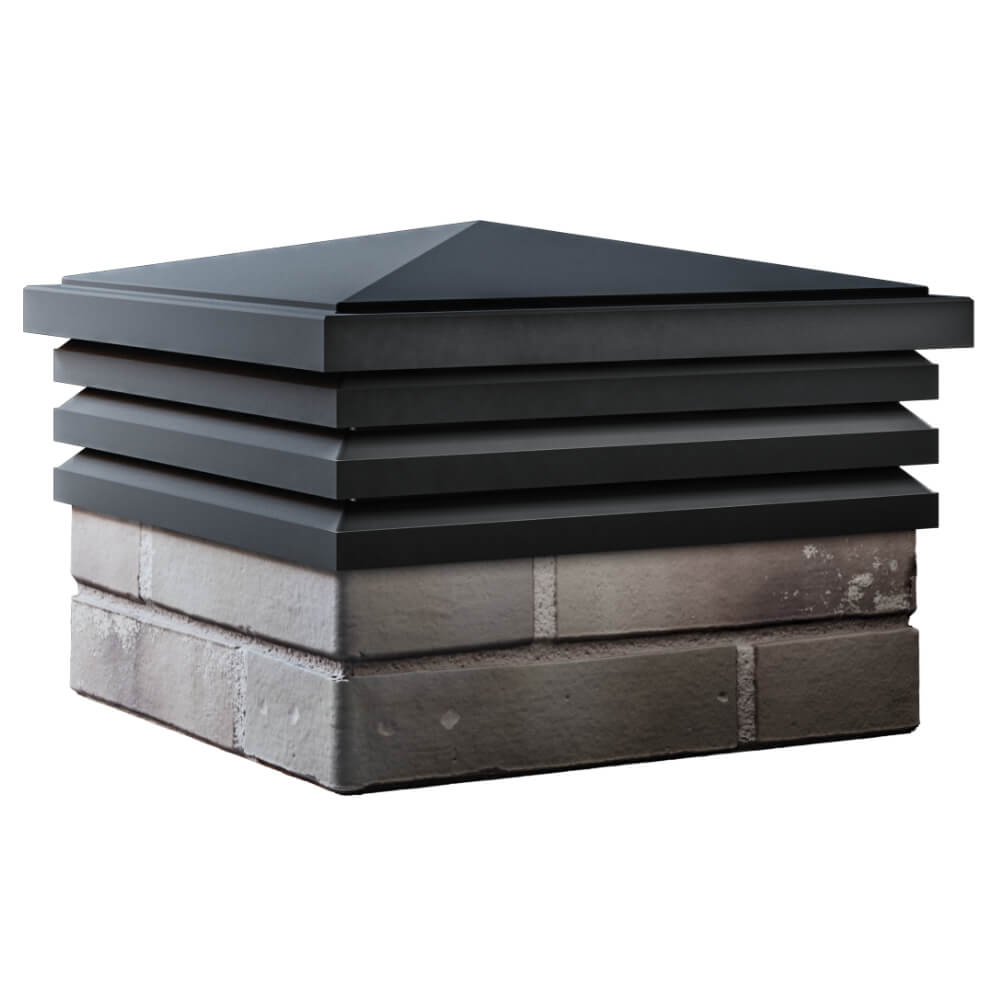 Колпак Zking Бона ХайТек Черный на столб 1.5х1.5 кирпича (385х385мм) в Абакане фото