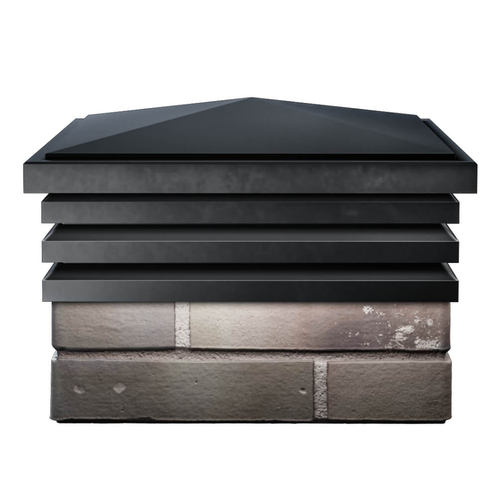 Колпак Zking Бона ХайТек Черный на столб 1.5х1.5 кирпича (385х385мм) Абакан фото