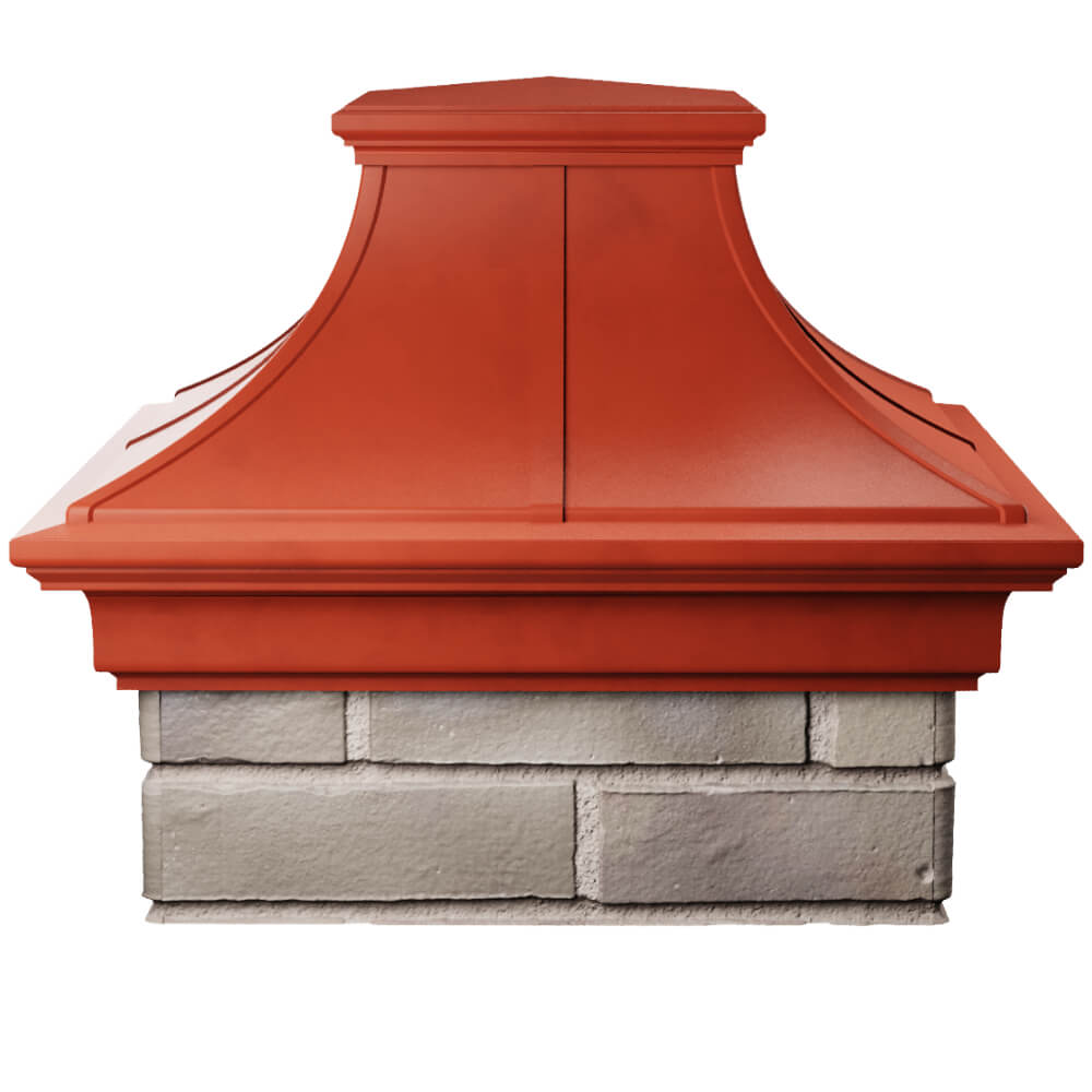 Колпак Zking Монблан Премиум Красный на столб 1.5х1.5 кирпича (385х385мм) Абакан фото