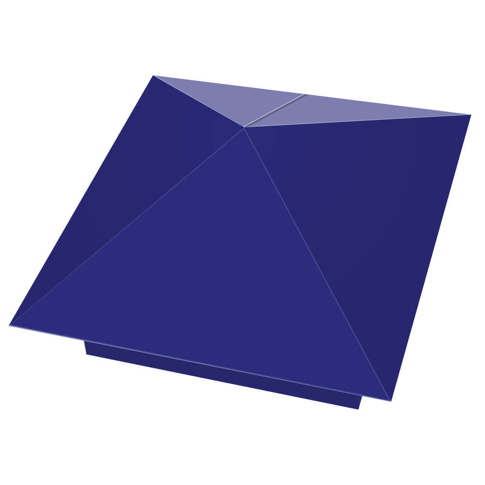 Колпак металлический 400х400мм RAL5002 Синий Ультрамарин заборный Абакан фото