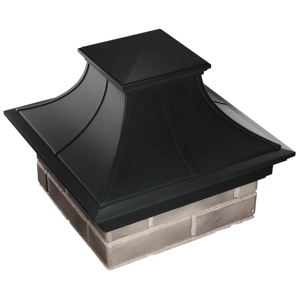 Колпак Zking Монблан Премиум Черный на столб 1.5х1.5 кирпича (385х385мм) в Абакане фото