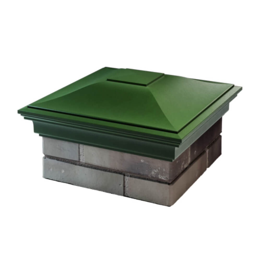 Колпак Zking Монблан Зеленый на столб 1.5х1.5 еврокирпича 0.7НФ (355х355мм) в Абакане фото