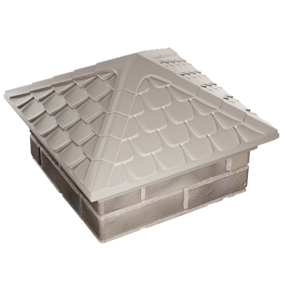 Колпак Zking Эльбрус Бежевый на столб 1.5х1.5 кирпича (385х385мм) в Абакане фото