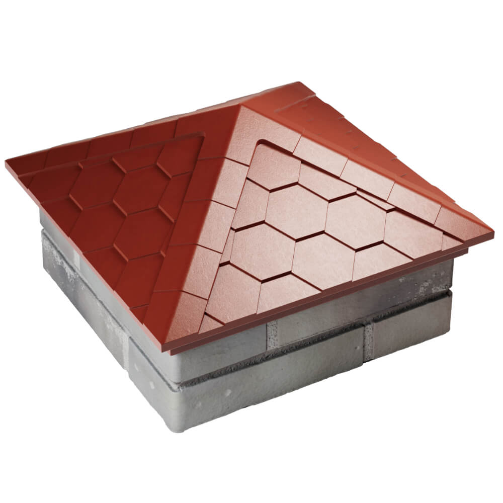 Колпак Zking Эверест Красный на столб 1.5х1.5 кирпича (390х390мм) в Абакане фото