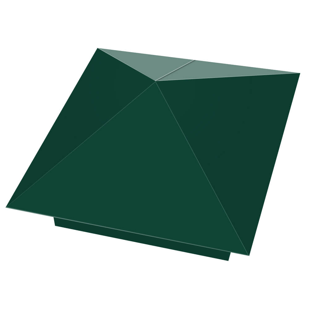 Колпак металлический 390х390мм RAL6005 Зеленый Мох заборный Абакан фото