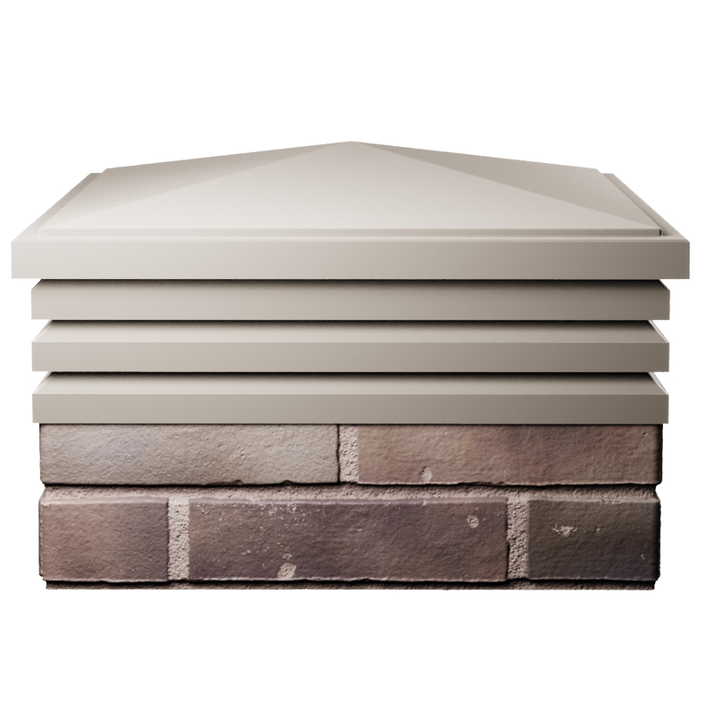 Колпак Zking Бона ХайТек Бежевый на столб 2х2 кирпича (513х513мм) Абакан фото