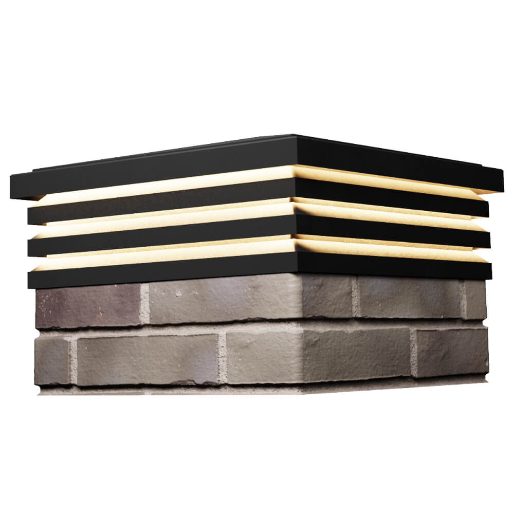 Колпак Zking Бона ХайТек Черный на столб 1.5х1.5 кирпича (385х385мм) с подсветкой в Абакане фото