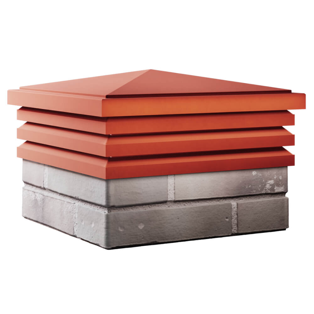 Колпак Zking Бона ХайТек Красный на столб 1.5х1.5 кирпича (385х385мм) в Абакане фото