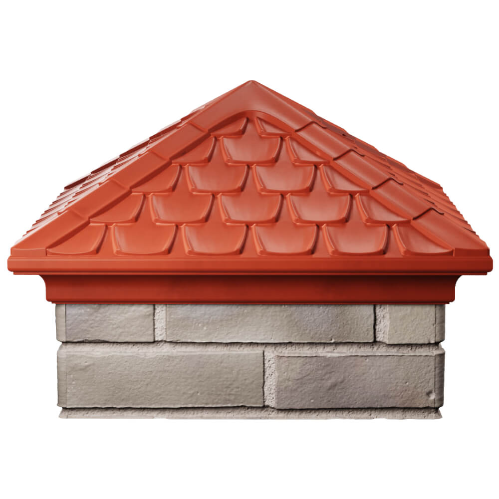 Колпак Zking Эльбрус Красный на столб 1.5х1.5 кирпича (385х385мм) Абакан фото