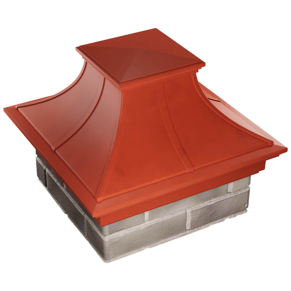 Колпак Zking Монблан Премиум Красный на столб 1.5х1.5 кирпича (385х385мм) в Абакане фото
