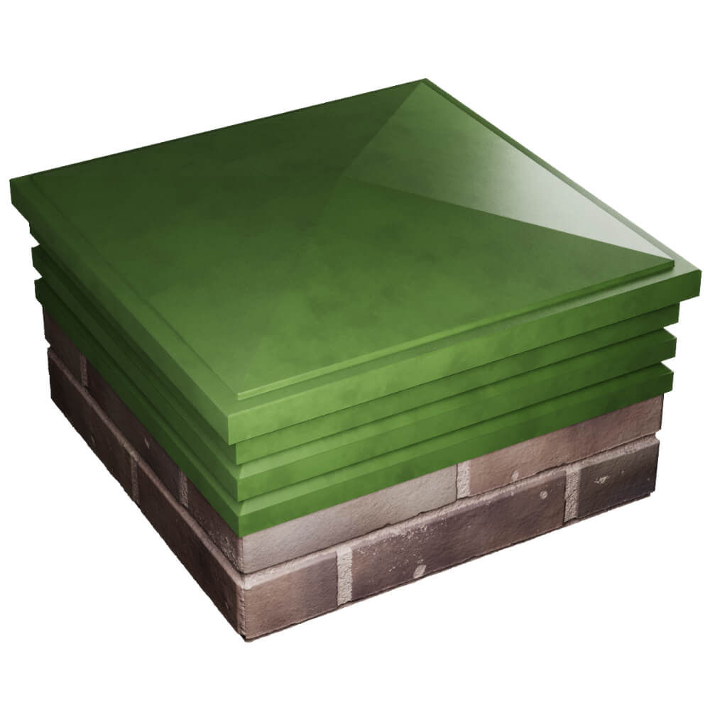 Колпак Zking Бона ХайТек Зеленый на столб 2х2 кирпича (513х513мм) в Абакане фото