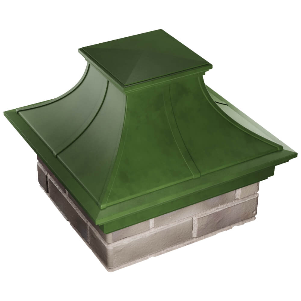 Колпак Zking Монблан Премиум Зеленый на столб 1.5х1.5 кирпича (385х385мм) в Абакане фото