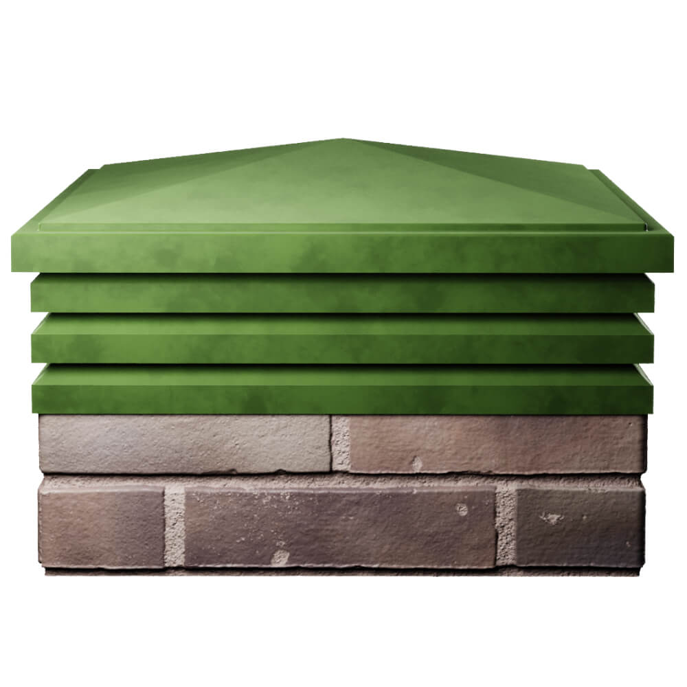 Колпак Zking Бона ХайТек Зеленый на столб 2х2 кирпича (513х513мм) Абакан фото