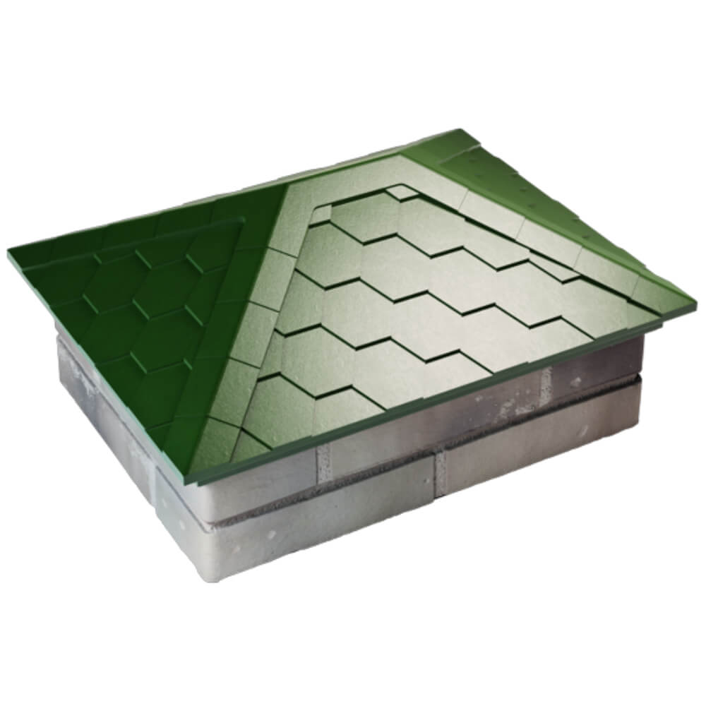 Колпак Zking Эверест Зеленый на столб 2х1.5 кирпича (520х390мм) Абакан фото