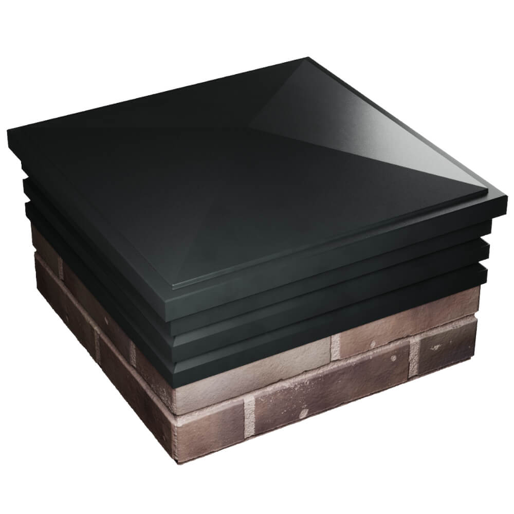 Колпак Zking Бона ХайТек Черный на столб 2х2 кирпича (513х513мм) в Абакане фото