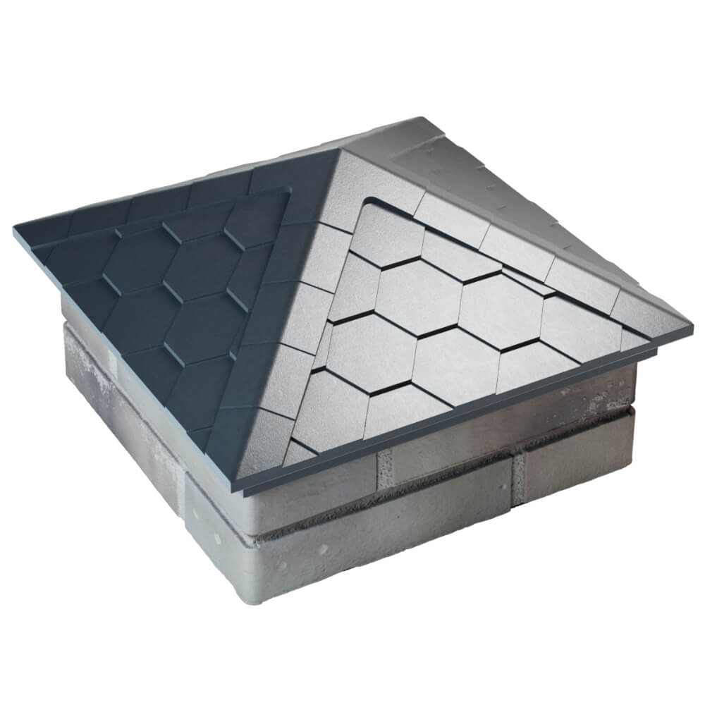 Колпак Zking Эверест Серый на столб 1.5х1.5 кирпича (390х390мм) в Абакане фото