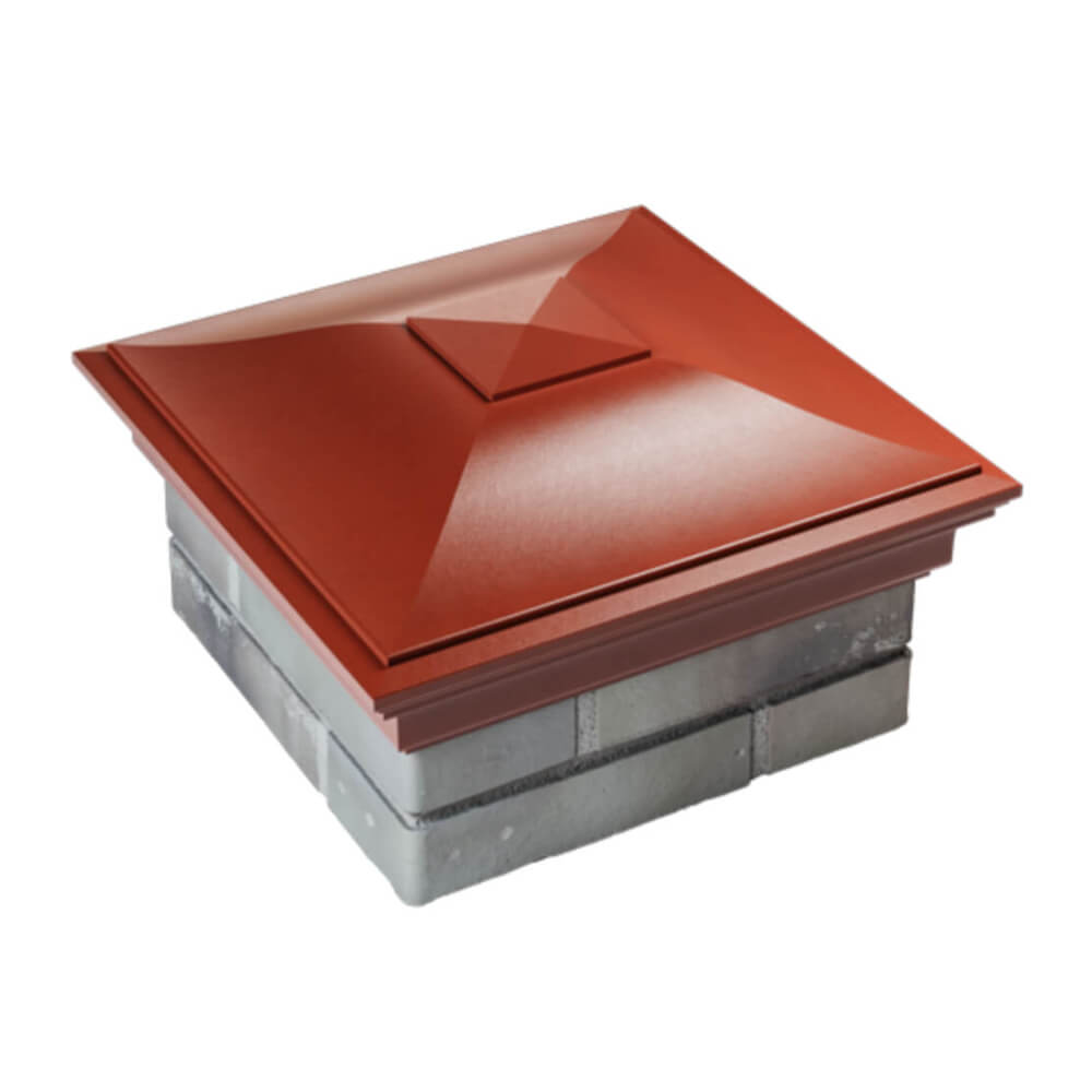 Колпак Zking Монблан Красный на столб 1.5х1.5 еврокирпича 0.7НФ (355х355мм) в Абакане фото