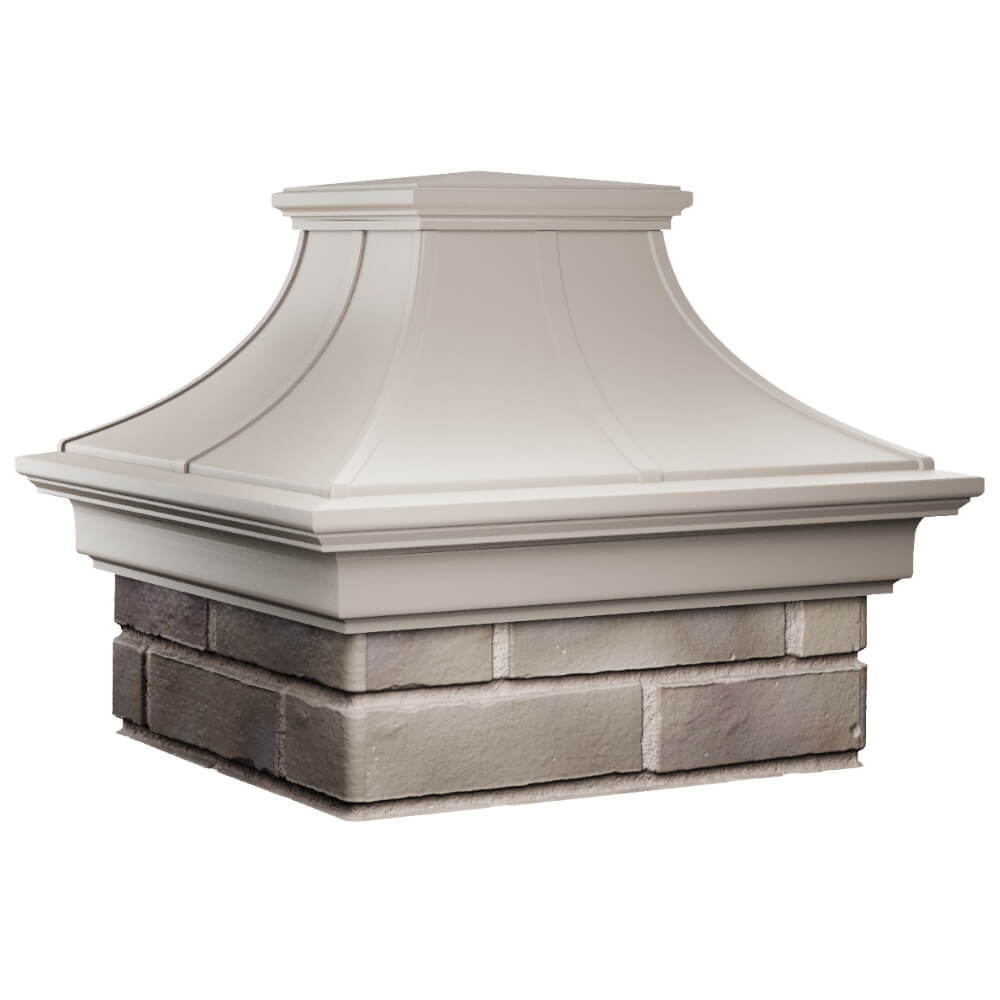 Колпак Zking Монблан Премиум Бежевый на столб 1.5х1.5 кирпича (385х385мм) в Абакане фото