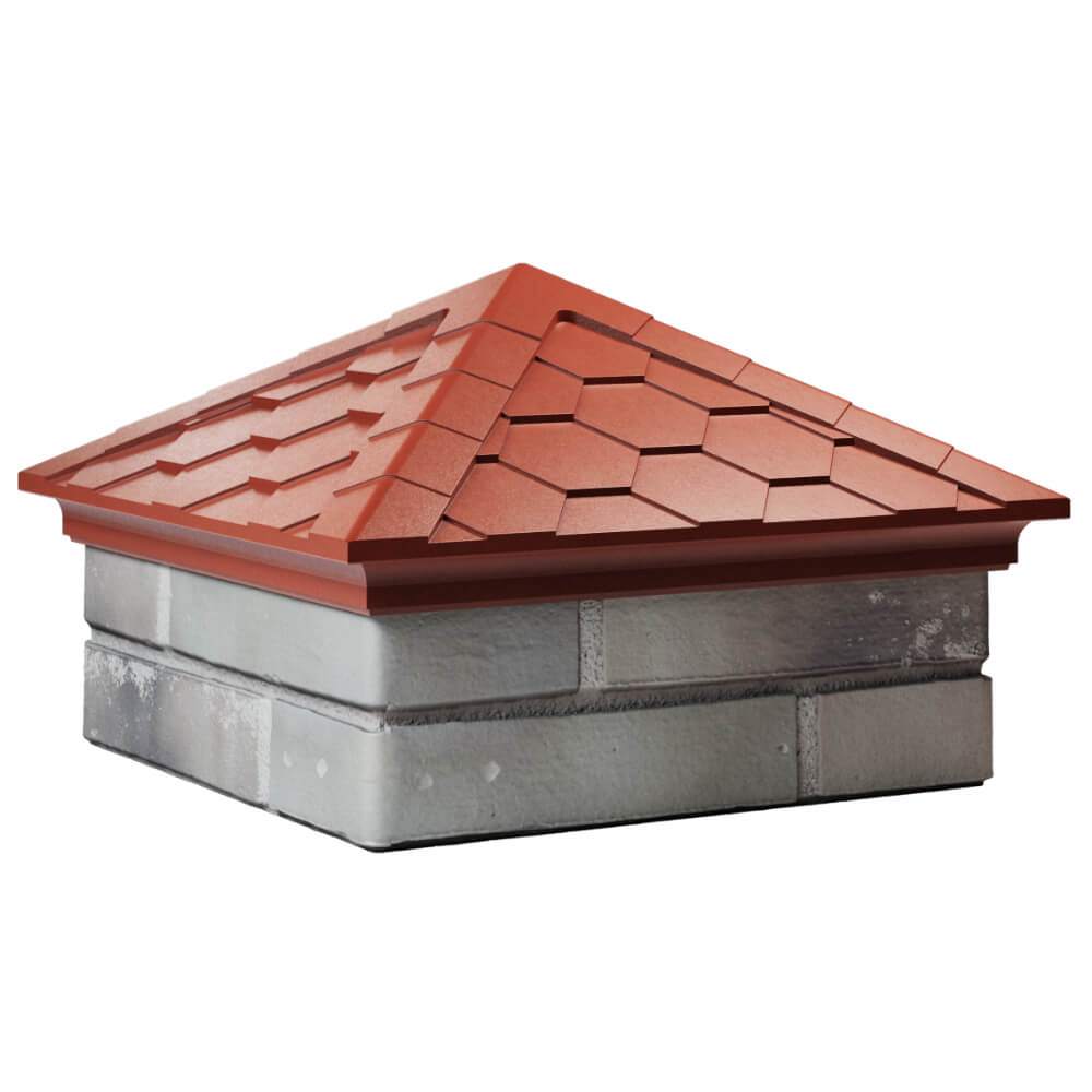 Колпак Zking Эверест Красный на столб 1.5х1.5 кирпича (390х390мм) в Абакане фото