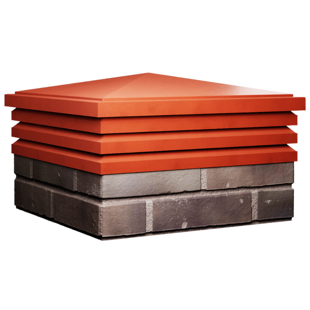 Колпак Zking Бона ХайТек Красный на столб 2х2 кирпича (513х513мм) в Абакане фото