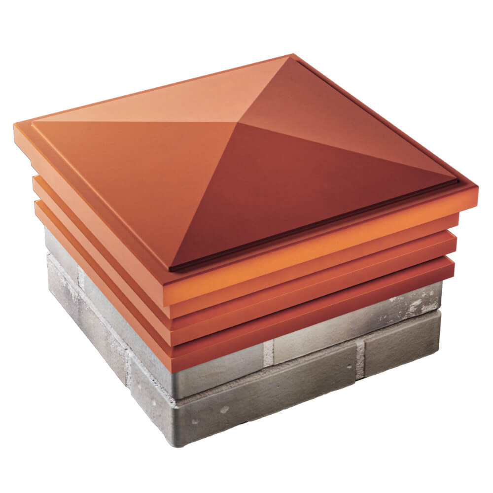 Колпак Zking Бона ХайТек Красный на столб 1.5х1.5 кирпича (385х385мм) в Абакане фото