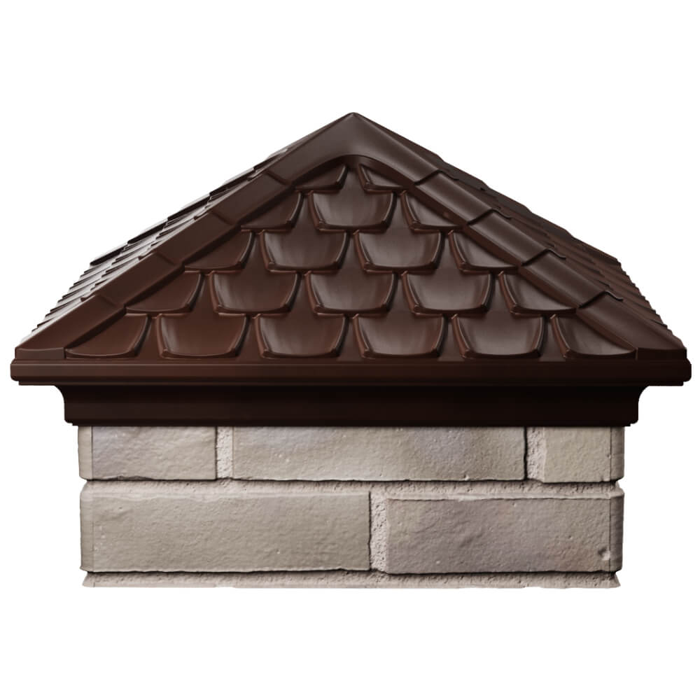 Колпак Zking Эльбрус Коричневый на столб 1.5х1.5 кирпича (385х385мм) Абакан фото