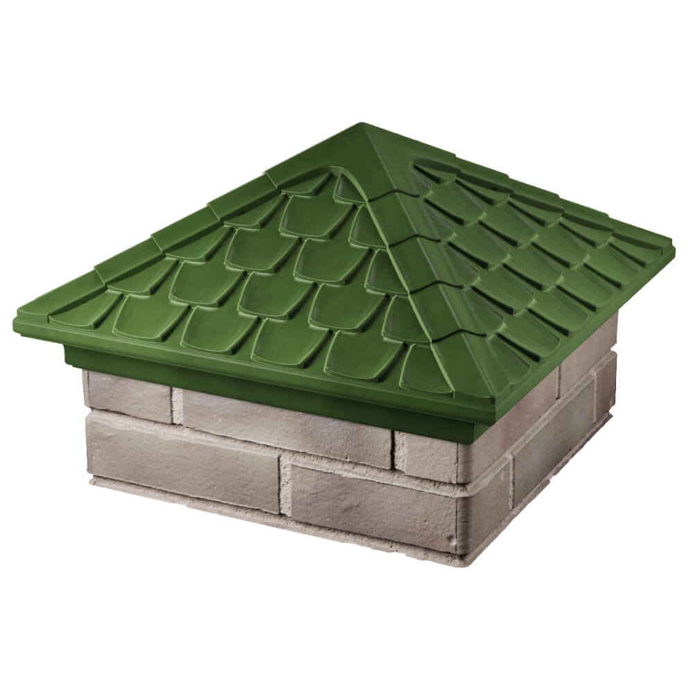 Колпак Zking Эльбрус Зеленый на столб 1.5х1.5 кирпича (385х385мм) в Абакане фото