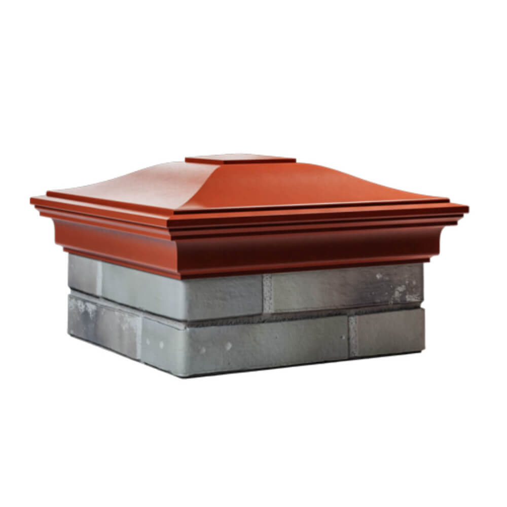 Колпак Zking Монблан Красный на столб 1.5х1.5 еврокирпича 0.7НФ (355х355мм) в Абакане фото