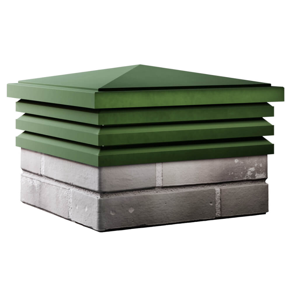 Колпак Zking Бона ХайТек Зеленый на столб 1.5х1.5 кирпича (385х385мм) в Абакане фото