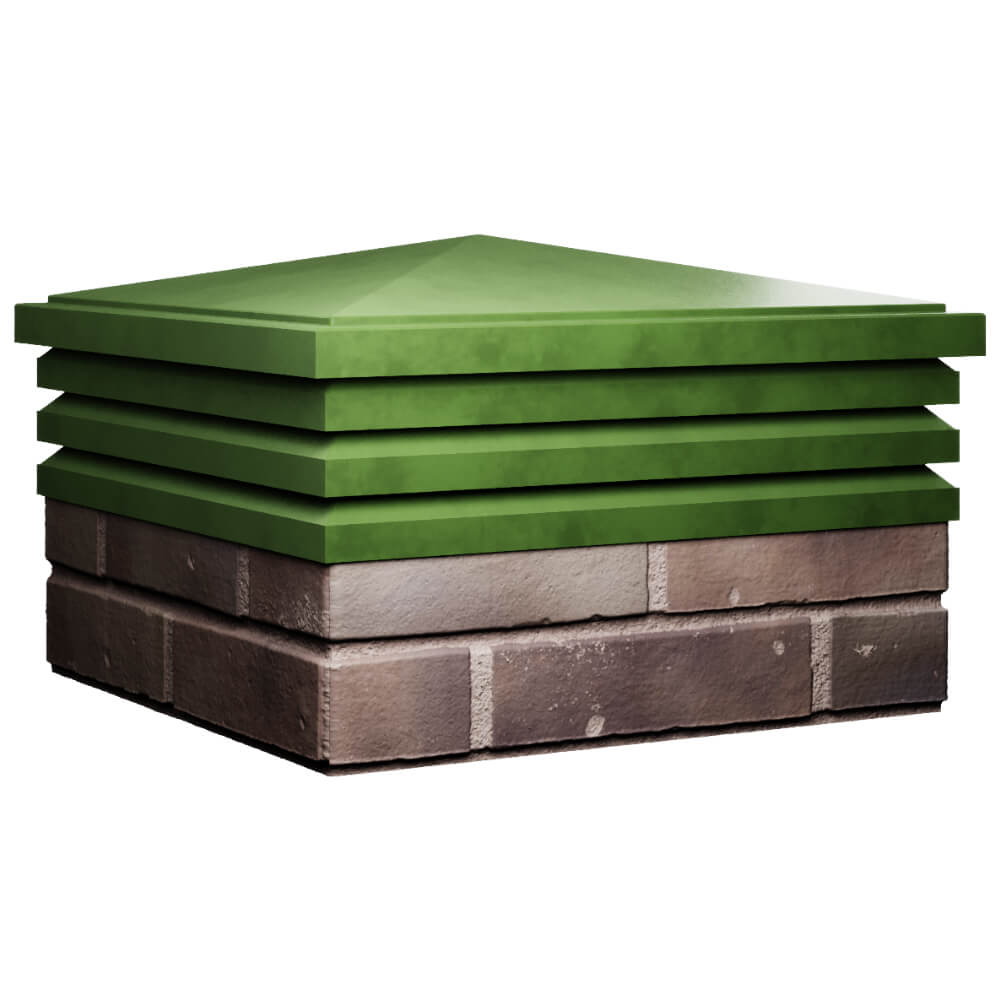 Колпак Zking Бона ХайТек Зеленый на столб 2х2 кирпича (513х513мм) в Абакане фото