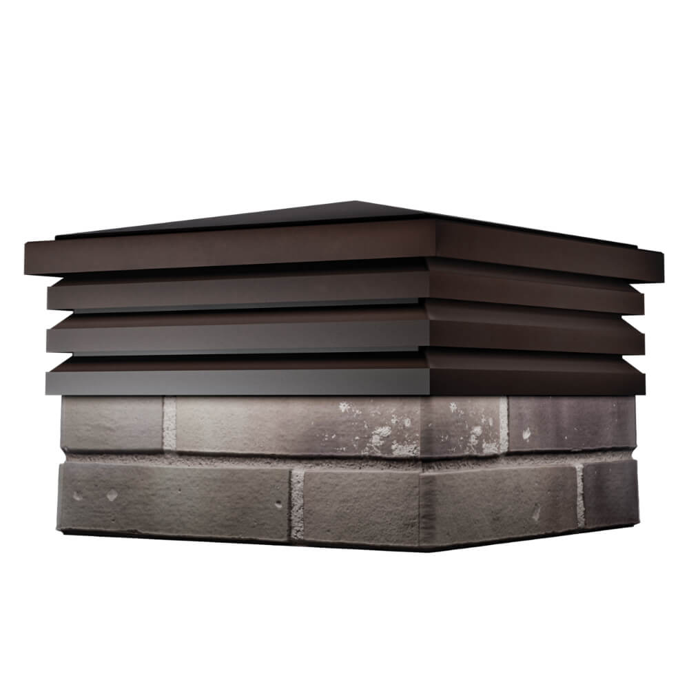 Колпак Zking Бона ХайТек Коричневый на столб 1.5х1.5 кирпича (385х385мм) в Абакане фото