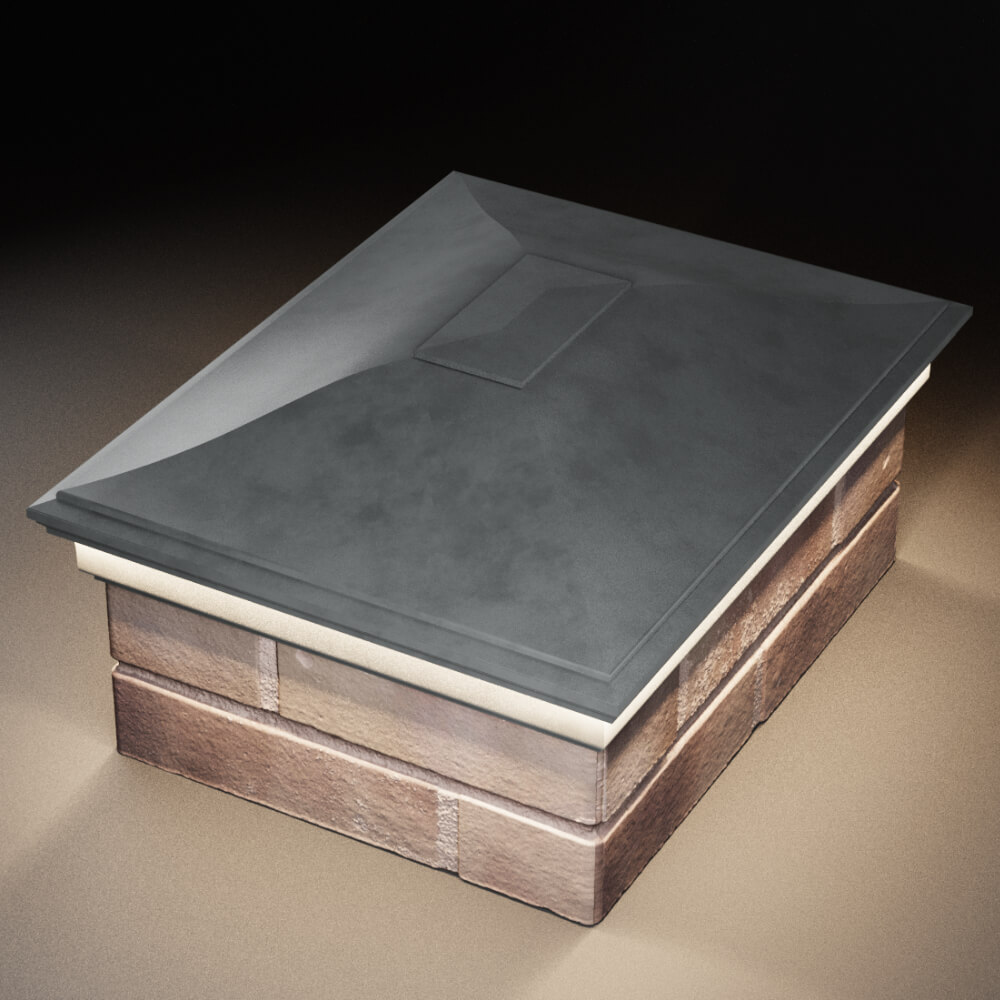 Колпак Zking Монблан Серый на столб 2х1.5 кирпича (515х385мм) c подсветкой в Абакане фото