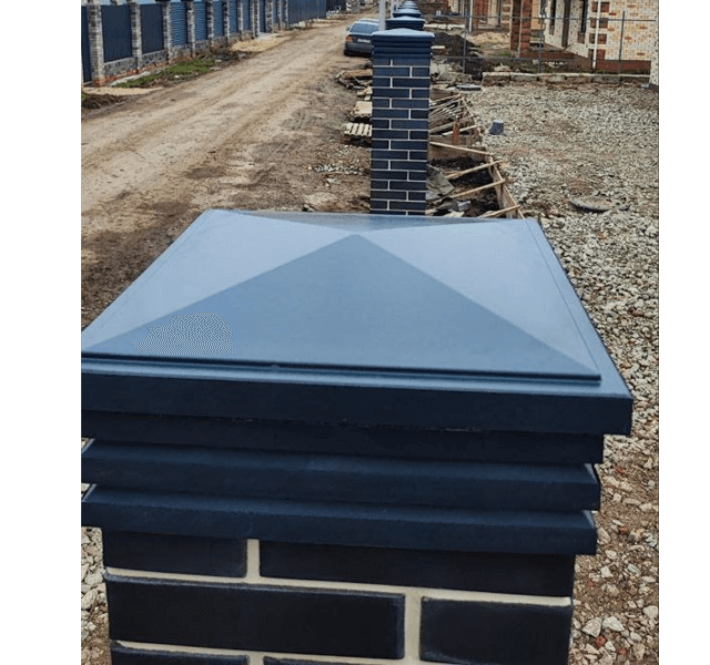 Колпак Zking Бона ХайТек Серый на столб 1.5х1.5 кирпича (385х385мм) в Абакане фото