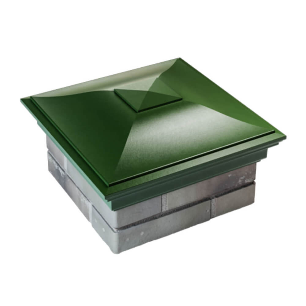 Колпак Zking Монблан Зеленый на столб 1.5х1.5 еврокирпича 0.7НФ (355х355мм) в Абакане фото