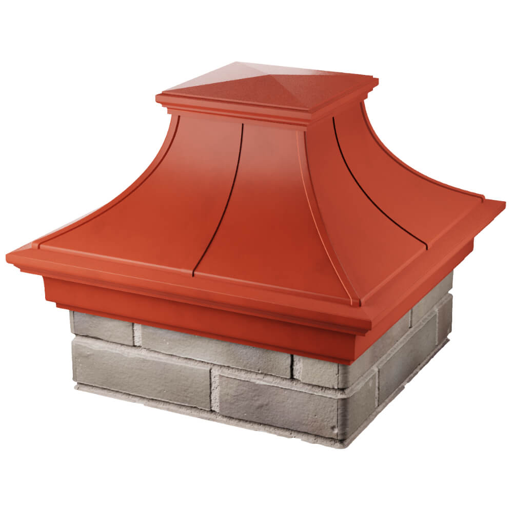 Колпак Zking Монблан Премиум Красный на столб 1.5х1.5 кирпича (385х385мм) в Абакане фото