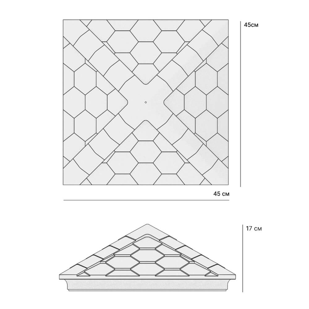 Колпак Zking Эверест Серый на столб 1.5х1.5 кирпича (390х390мм) в Абакане фото