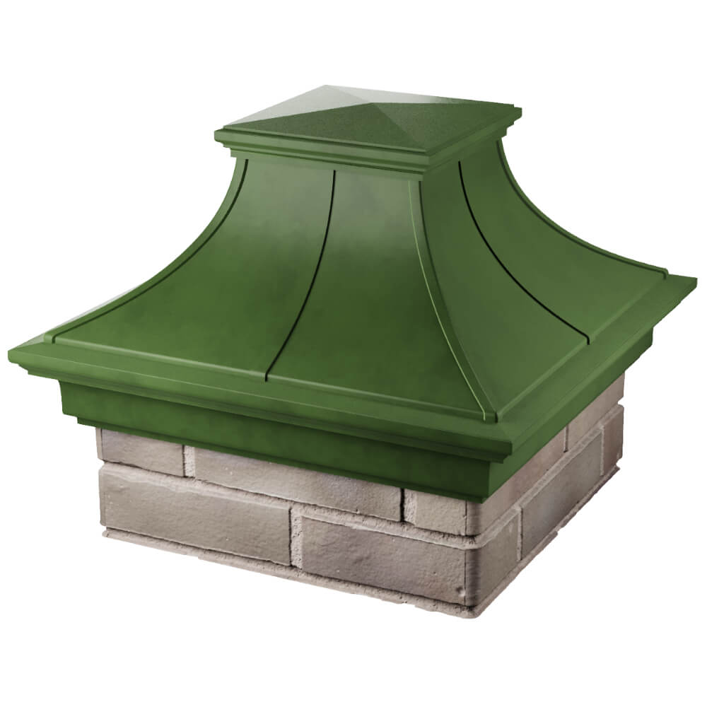 Колпак Zking Монблан Премиум Зеленый на столб 1.5х1.5 кирпича (385х385мм) в Абакане фото